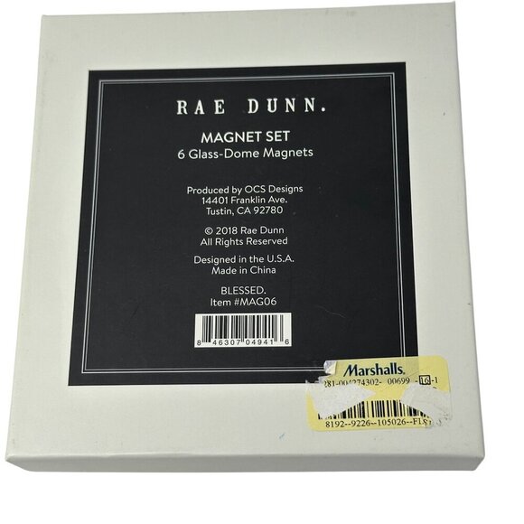 Rae Dunn Glass-Dome Magnet Set BLESSED FAITH HOPE LOVE PEACE BELIEVE New Gift - Picture 2 of 7